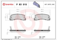 Bromsbeläggssats, skivbroms P83015 Brembo