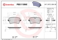 Bromsbeläggssats, skivbroms P85118NX Brembo