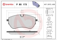 Bromsbeläggssats, skivbroms P85173 Brembo