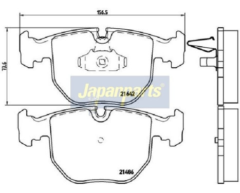 Bromsbeläggssats, skivbroms PA-0121AF Japanparts, bild 2