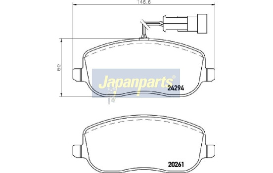 Bromsbeläggssats, skivbroms PA-0220AF Japanparts, bild 2