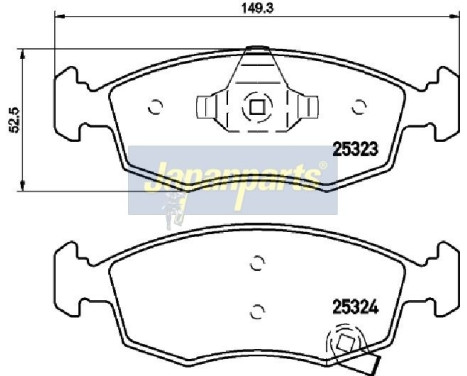 Bromsbeläggssats, skivbroms PA-0228AF Japanparts, bild 2