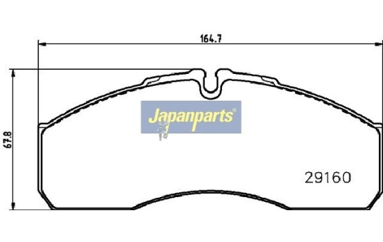 Bromsbeläggssats, skivbroms PA-0233AF Japanparts, bild 2