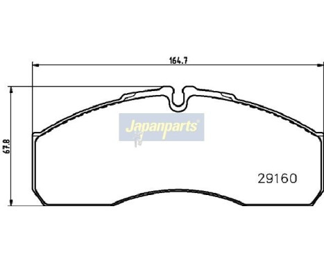 Bromsbeläggssats, skivbroms PA-0233AF Japanparts, bild 2