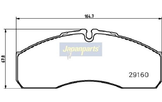 Bromsbeläggssats, skivbroms PA-0233AF Japanparts, bild 2