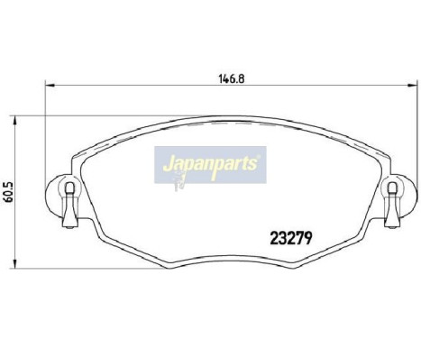 Bromsbeläggssats, skivbroms PA-0318AF Japanparts, bild 2
