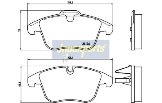 Bromsbeläggssats, skivbroms PA-0340AF Japanparts, bild 2