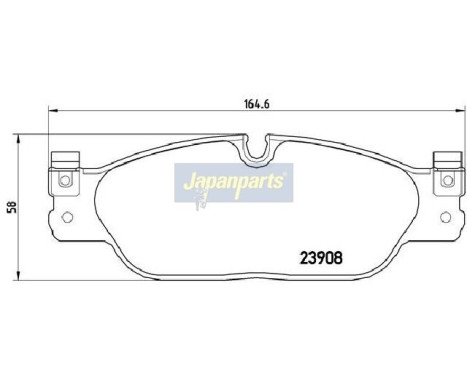 Bromsbeläggssats, skivbroms PA-0345AF Japanparts, bild 2