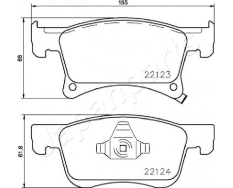 Bromsbeläggssats, skivbroms PA-0401AF Japanparts, bild 2