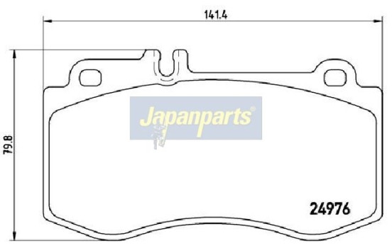 Bromsbeläggssats, skivbroms PA-0522AF Japanparts, bild 2