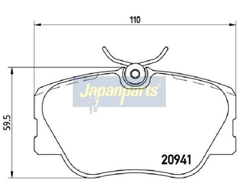Bromsbeläggssats, skivbroms PA-0525AF Japanparts, bild 2