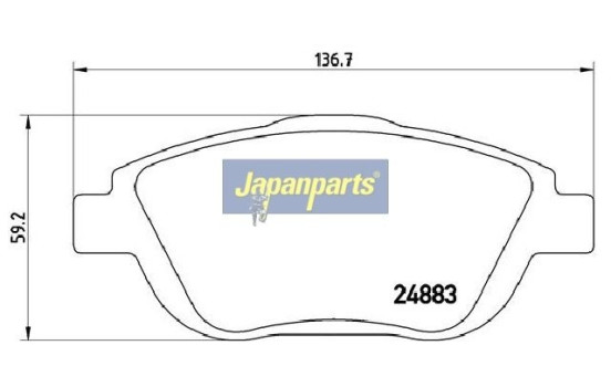 Bromsbeläggssats, skivbroms PA-0608AF Japanparts, bild 2