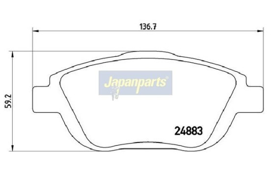 Bromsbeläggssats, skivbroms PA-0608AF Japanparts, bild 2