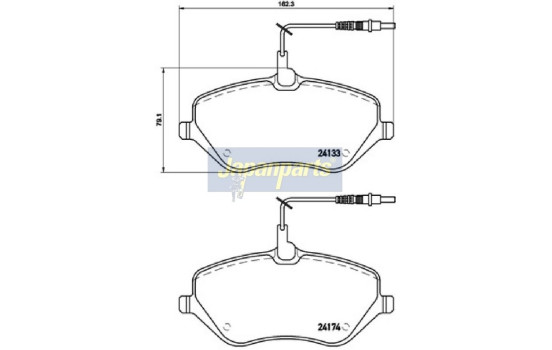 Bromsbeläggssats, skivbroms PA-0619AF Japanparts, bild 2
