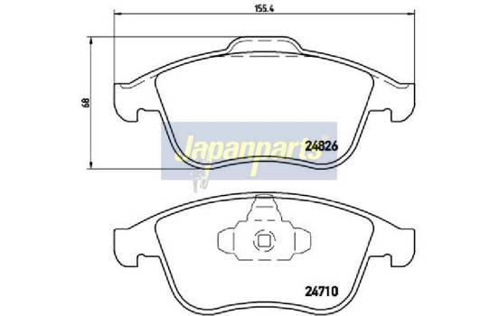 Bromsbeläggssats, skivbroms PA-0704AF Japanparts, bild 2