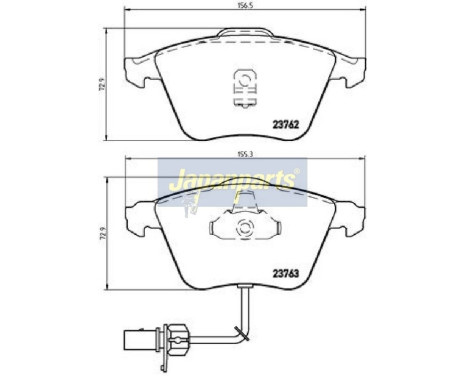 Bromsbeläggssats, skivbroms PA-0921AF Japanparts, bild 2