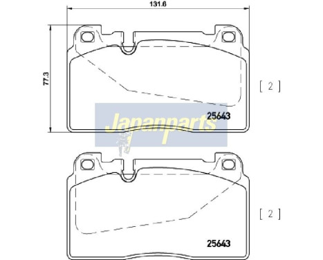 Bromsbeläggssats, skivbroms PA-0924AF Japanparts, bild 2
