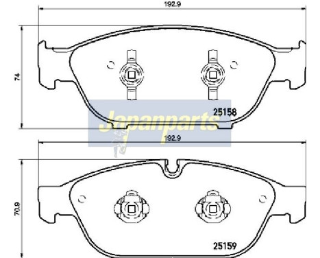Bromsbeläggssats, skivbroms PA-0925AF Japanparts, bild 2
