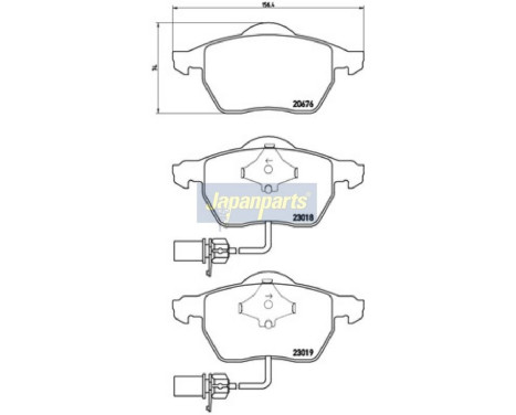 Bromsbeläggssats, skivbroms PA-0927AF Japanparts, bild 2