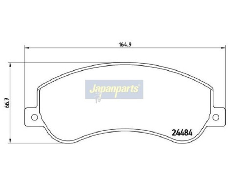 Bromsbeläggssats, skivbroms PA-0940AF Japanparts, bild 2