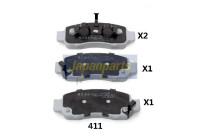 Bromsbeläggssats, skivbroms PA-411AF Japanparts