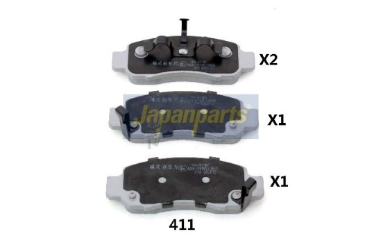 Bromsbeläggssats, skivbroms PA-411AF Japanparts