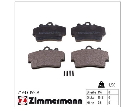 Bromsbeläggssats, skivbroms pb:z 21937.155.9 Zimmermann, bild 2