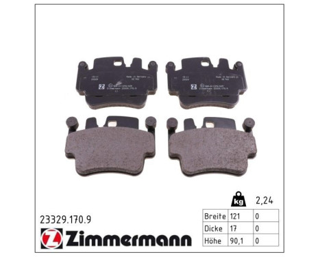 Bromsbeläggssats, skivbroms pb:z 23329.170.9 Zimmermann, bild 2