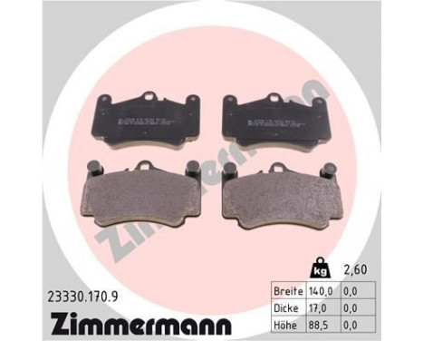 Bromsbeläggssats, skivbroms pb:z 23330.170.9 Zimmermann