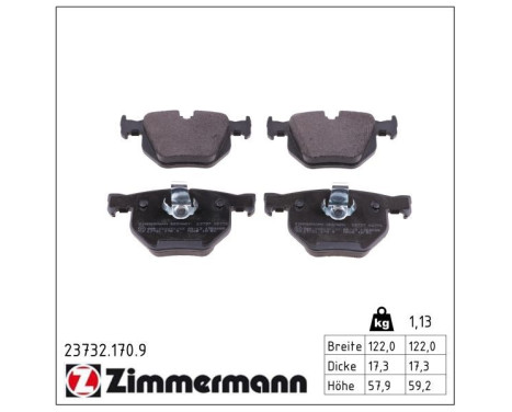 Bromsbeläggssats, skivbroms pb:z 23732.170.9 Zimmermann, bild 2