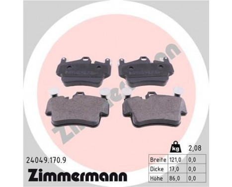 Bromsbeläggssats, skivbroms pb:z 24049.170.9 Zimmermann