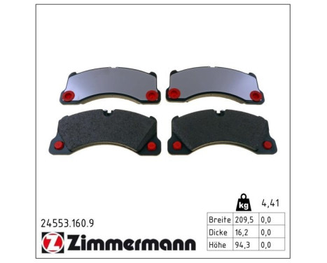 Bromsbeläggssats, skivbroms pb:z 24553.160.9 Zimmermann