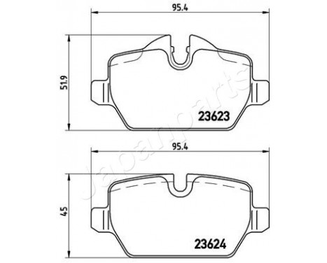 Bromsbeläggssats, skivbroms PP-0100AF Japanparts, bild 2