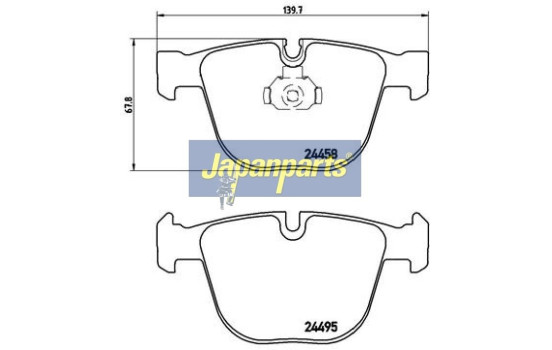 Bromsbeläggssats, skivbroms PP-0117AF Japanparts, bild 2