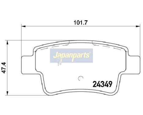 Bromsbeläggssats, skivbroms PP-0201AF Japanparts, bild 2