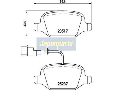 Bromsbeläggssats, skivbroms PP-0207AF Japanparts, bild 2