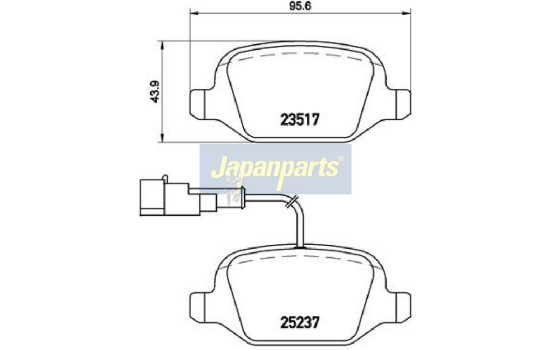 Bromsbeläggssats, skivbroms PP-0207AF Japanparts, bild 2
