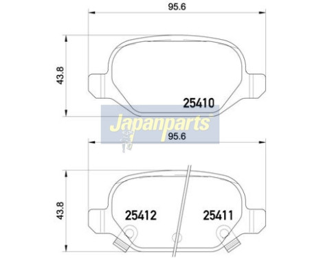 Bromsbeläggssats, skivbroms PP-0214AF Japanparts, bild 2