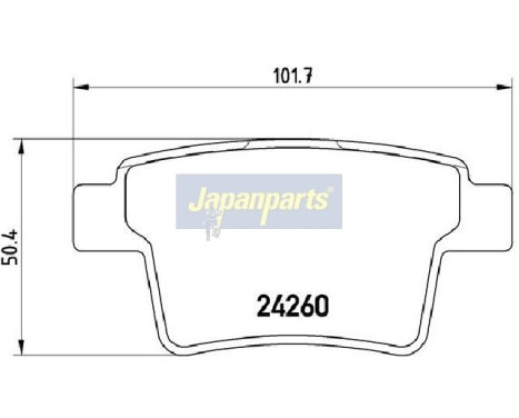 Bromsbeläggssats, skivbroms PP-0306AF Japanparts, bild 2