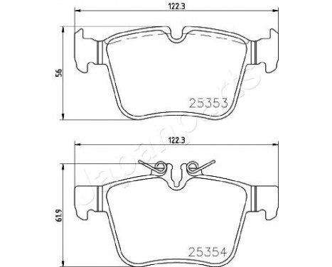 Bromsbeläggssats, skivbroms PP-0507AF Japanparts, bild 2
