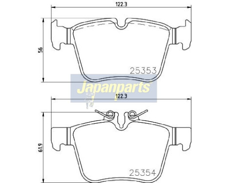 Bromsbeläggssats, skivbroms PP-0507AF Japanparts, bild 2