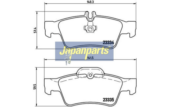Bromsbeläggssats, skivbroms PP-0511AF Japanparts, bild 2