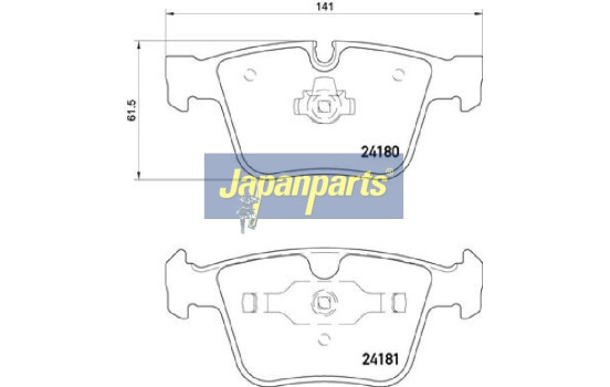 Bromsbeläggssats, skivbroms PP-0520AF Japanparts, bild 2