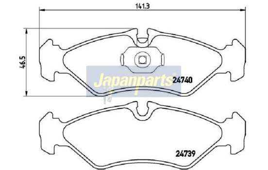 Bromsbeläggssats, skivbroms PP-0521AF Japanparts, bild 2