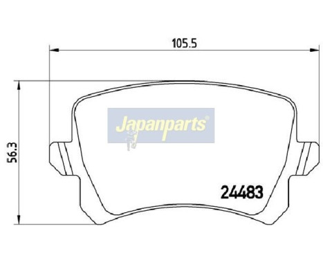 Bromsbeläggssats, skivbroms PP-0904AF Japanparts, bild 2