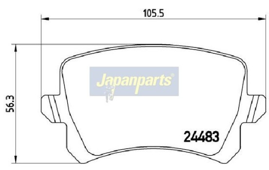 Bromsbeläggssats, skivbroms PP-0904AF Japanparts, bild 2