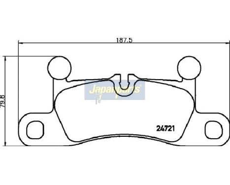 Bromsbeläggssats, skivbroms PP-0925AF Japanparts, bild 2