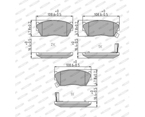 Bromsbeläggssats, skivbroms PREMIER ECO FRICTION FDB763 Ferodo, bild 4
