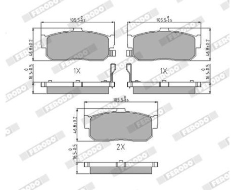 Bromsbeläggssats, skivbroms PREMIER ECO FRICTION FDB796 Ferodo, bild 3