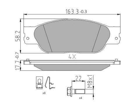 Bromsbeläggssats, skivbroms PREMIER FDB1485 Ferodo, bild 4